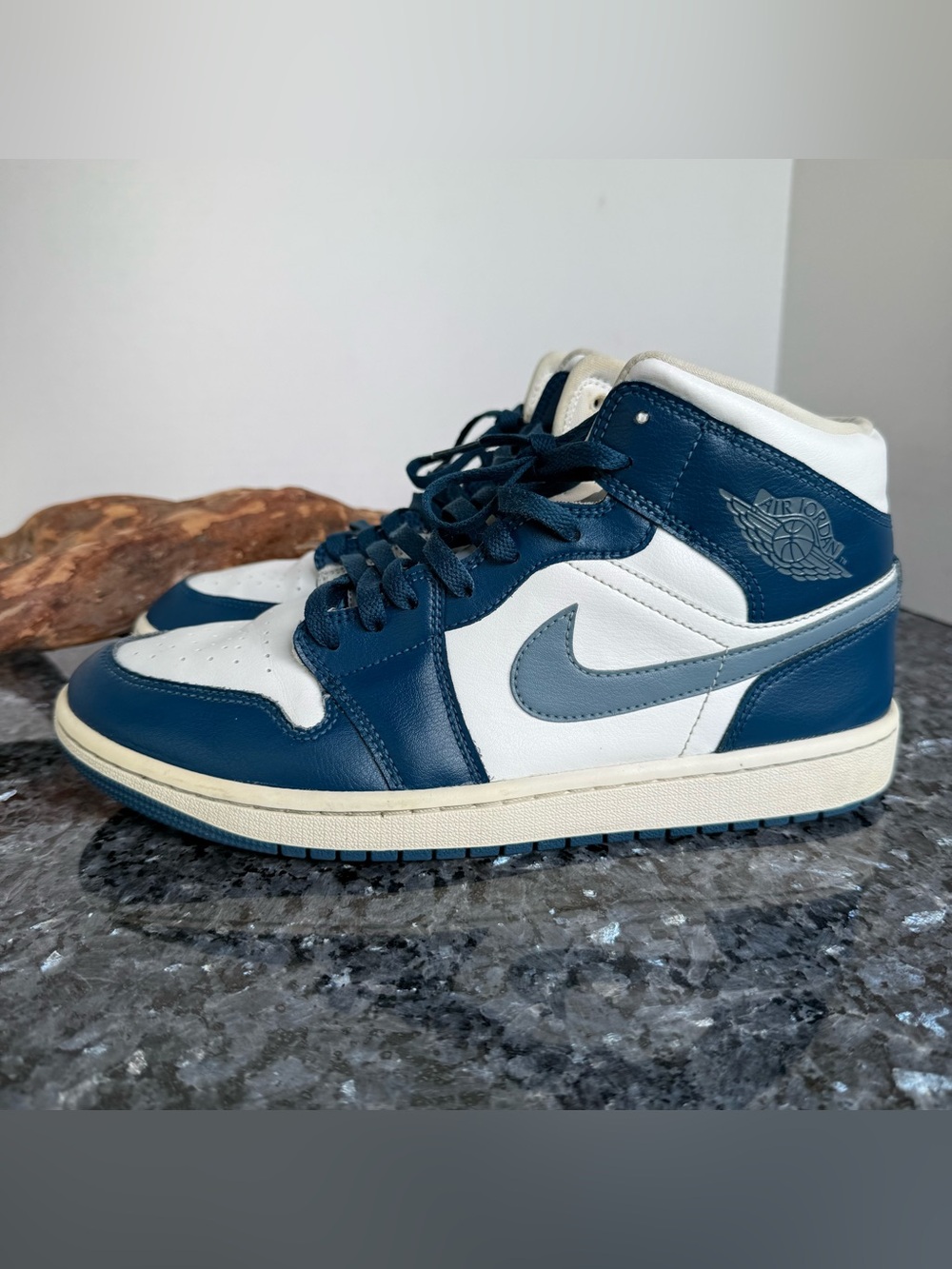Nike Air Jordan 1 Mid Sneakers, Sky J French Blue White, BQ6472-414 W size 11 - Picture 4 of 12